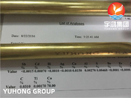 ASTM B111 / ASME SB111 C44300 O61 ท่อหม้อน้ำไม่มีรอยต่อท่อทองเหลืองน้ำมันสำเร็จรูปและก๊าซ