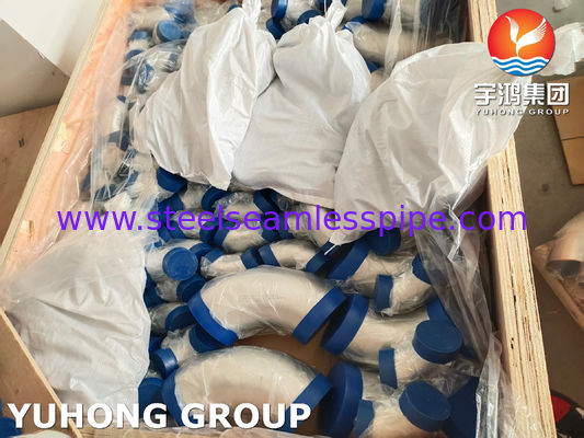 ASTM A403 WP304-S เครื่องติดต่อท่อเชื่อมแบบสแตนเลสระยะยาวที่ไม่มีรอยต่อ 90 องศา
