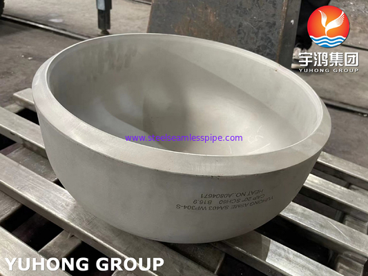 ASME SA403 WP304-S หมวกสแตนเลสขนาดใหญ่ 40 นิ้ว Butt weld Pipe Fitting PT