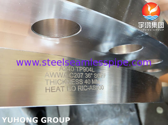 หน้าแปลนสลิปออนที่ผลิตจาก ASTM A240 SS904L พร้อมหน้าแปลนเรียบ AWWA C207 และขนาดที่กำหนดเอง