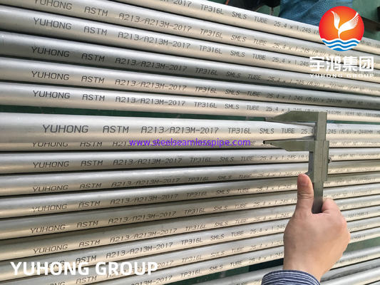 ASME SA213 TP316/316L 1.4401/1.4404 ท่อแลกเปลี่ยนความร้อนแบบไร้ผิวเหล็ก