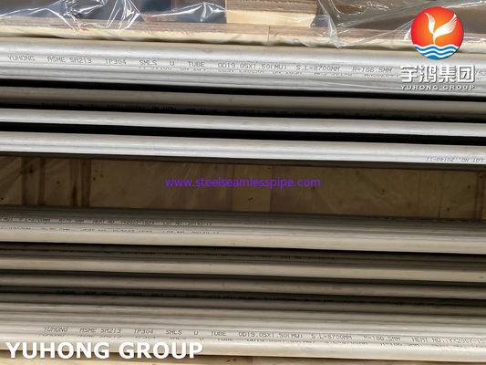 ASME SA213 TP304/304L ท่อสแตนเลส U Bend Tube สําหรับเครื่องแลกเปลี่ยนความร้อน