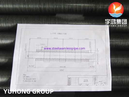 ASTM A179 กําจัดท่อแบบ L พร้อมปีกอลูมิเนียมสําหรับเครื่องเย็นอากาศ