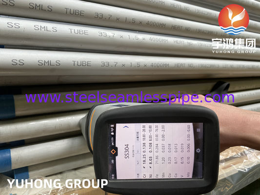 ท่อสแตนเลสไร้รอยต่อ ASTM A213 TP304 ดองและอบอ่อน สำหรับเครื่องแลกเปลี่ยนความร้อนและหม้อไอน้ำ