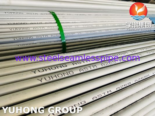 ท่อไร้ตะเข็บสแตนเลส ASTM A269 TP304L ดองและอบอ่อนสำหรับเครื่องแลกเปลี่ยนความร้อนพร้อมการทดสอบ PMI