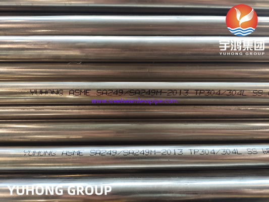 ASME SA249 TP304 304L SUS304 1.4301 ท่อเชื่อมสําหรับเครื่องปรับความร้อน
