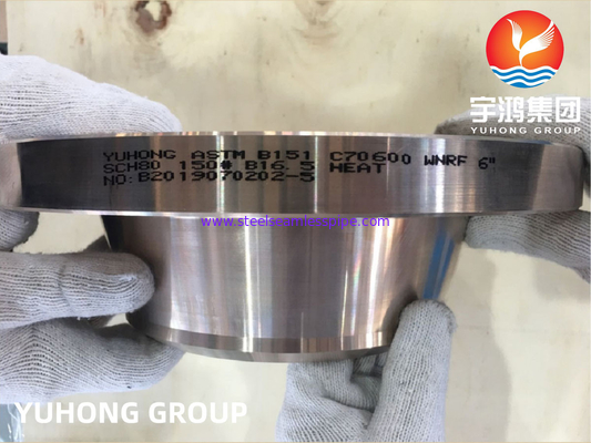 ASTM B151 C70600 2.0872 โลหะ Cu-Ni สับปลอม Weldneck Flange RF B165