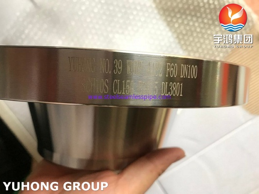 หน้าแปลนเหล็กกล้าดูเพล็กซ์ SA182 F60 / UNS S32205 แบบ Forged, หน้าแปลน Weld-Neck RF ANSI B16.5, สำหรับอุปกรณ์บำบัดน้ำเสีย