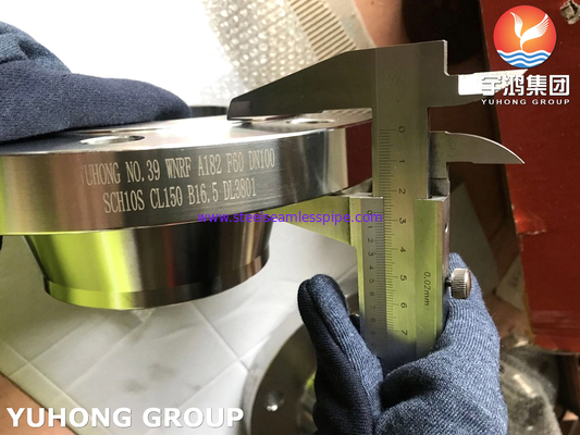 หน้าแปลนเหล็กกล้าดูเพล็กซ์ SA182 F60 / UNS S32205 แบบ Forged, หน้าแปลน Weld-Neck RF ANSI B16.5, สำหรับอุปกรณ์บำบัดน้ำเสีย