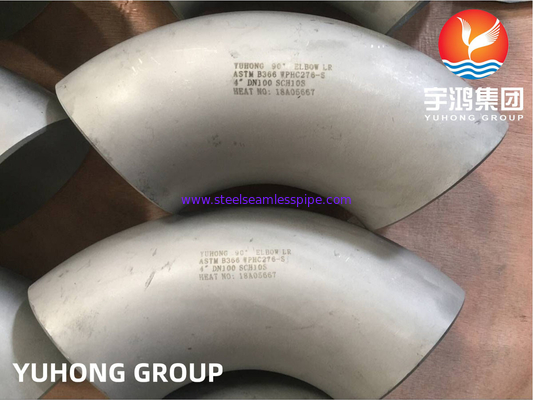 ASTM B366 C276 ข้อต่อท่อข้อศอกสแตนเลส B16.9 สำหรับแก๊สน้ำมัน