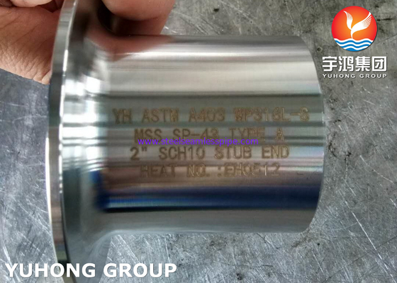 ASTM A403 WP316L-S Stub End TYPE A BW น้ำมัน ก๊าซ ปิโตรเคมี ก๊าซธรรมชาติ