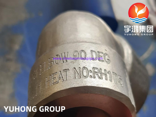 Super Duplex Steel S32750 90Deg Elbow B16.11 A182 F53 วาล์วปั๊มน้ำมันเคมีแก๊ส