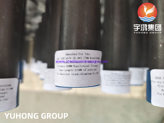 ASTM A179 G-Type Fin Tube Fin อะลูมิเนียม 1060 Embedded Finned Tube