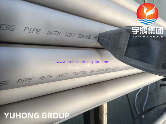 Tubos de Acero Inoxidable Sin Costura ASTM A312 TP304L TP316L การดองแบบอบอ่อน 100% UT ET