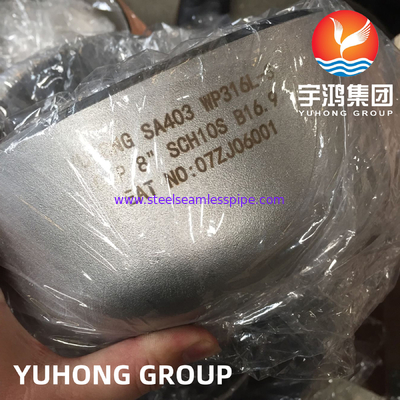 อุปกรณ์เชื่อมแบบ Cap Butt Weld B16.9 ASTM A403 WP316L-S เครื่องแลกเปลี่ยนความร้อนด้วยแก๊สน้ำมัน