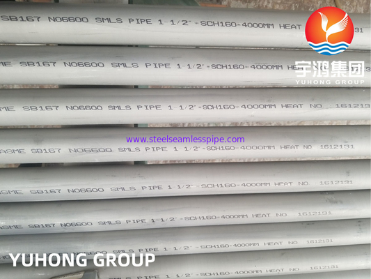 ASME SB167 Alloy 600 / N06600, ท่อโลหะผสมนิกเกิล-โครเมียม-เหล็ก, ใช้ในอุตสาหกรรมเคมีและอากาศยาน