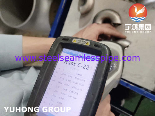 Hastelloy C22 / N06022 180 ° LR Elbow ∙ ASTM B366 นิเคิลสลัด Butt สวยเหมาะสําหรับการใช้งานที่รุนแรง