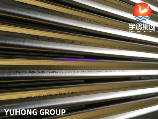 ASME SA213 TP304 ท่อสแตนเลสสแตนเลสไร้สาย ท่อสว่าง