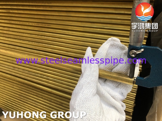 ASTM B111 C68700 อลูมิเนียมทองแดง เครื่องแลกเปลี่ยนความร้อนและท่อหม้อที่ไม่มีรอยต่อ