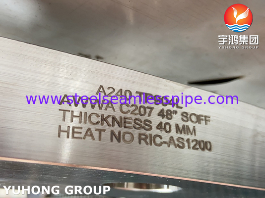 ASTM A240 F904L, UNS N08904, AWWA C207 สแตนเลสสลิปบนฟลานจ์, หน้าเรียบ