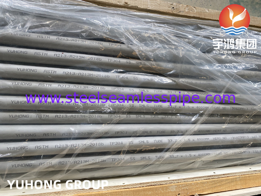 ASTM A213 / ASME SA213 TP304 ท่อแลกเปลี่ยนความร้อนแบบไร้รอยเหล็กไร้ขัด