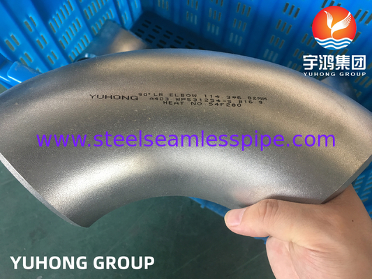 ASTM A403 / ASME SA403 WPS31254 เหล็กไร้ขัดลวด ติดต่อแบบไร้รอยเอลโค้ท Buttwelded B169