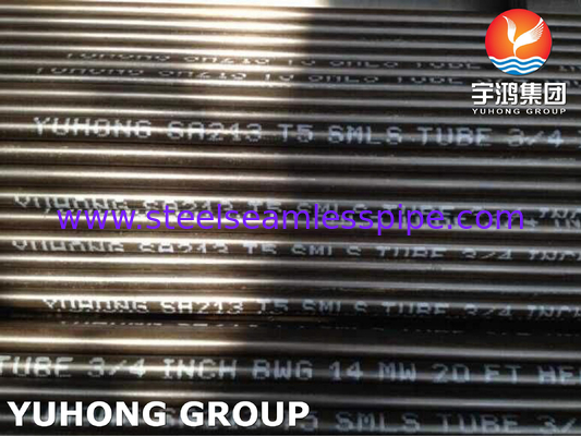ASME SA213 T5 หลอดเหล็กสแตนเลส แบบถอดรัดร้อนแบบไม่มีรอยสําหรับเครื่องปั่น, เครื่องแลกเปลี่ยนความร้อน