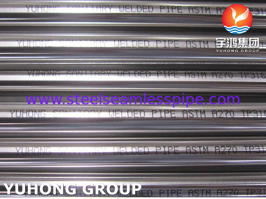 ท่อสแตนเลสไร้ตะเข็บ ASTM A270 / ASME SA270 TP316L สำหรับอุตสาหกรรมอาหาร