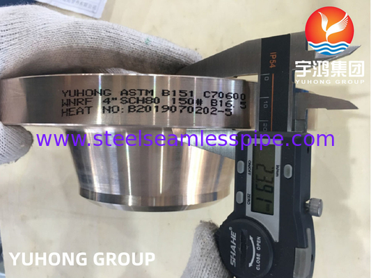 ASTM B151 C70600 ทองแดง นิเคิล สังกะสีเหล็กโกหก Flange Weldneck ยกหน้า B16.5 สําหรับท่อ