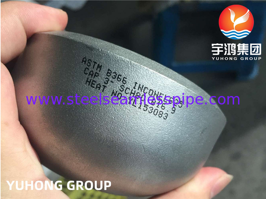 ASTM B366 Inconel 625 / UNS N06625 ปิดปลาย Cap นิเคิลเหล็กสแตนเลส Buttweld Fitting