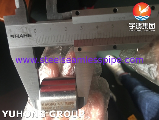 ASTM A182 F316L อุปกรณ์ประกอบท่อหลอมจากเหล็กไร้ขัดเหล็ก BSPP Threaded Coupling 3000LBS