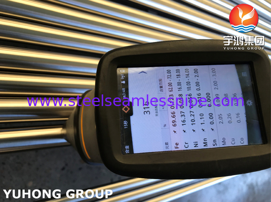 ASTM A269 TP316L หลอดไร้ผิวเคลือบใสสําหรับอุปกรณ์น้ําทะเล