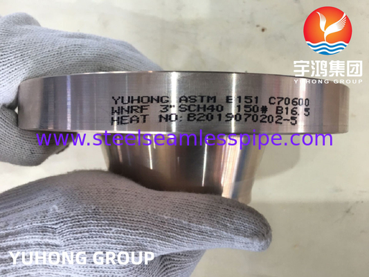 ASTM B151 C70600 1-1/4&quot; SCH40 #150 WN แฟลนส์ปูนไนเคิล ASME B165