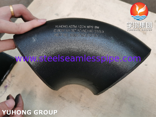 ASTM A234 WP9 CL1 90° ELBOW BW SR 5" SCH40 อุปกรณ์ประกอบท่อไร้สาย