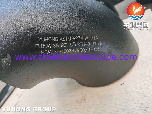 ASTM A234 WP9 CL1 90° ELBOW BW SR 5" SCH40 อุปกรณ์ประกอบท่อไร้สาย
