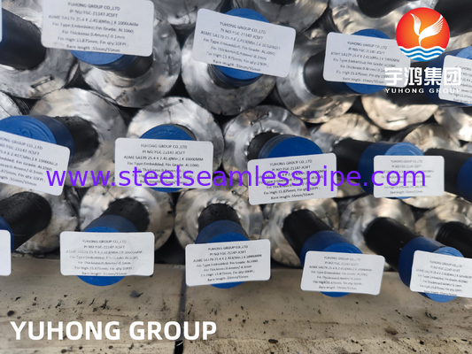 ท่อครีบชนิด G ฝังตัว ท่อเหล็กคาร์บอนไร้รอยต่อ ASME SA179 สำหรับเครื่องทำความเย็นอากาศ ​