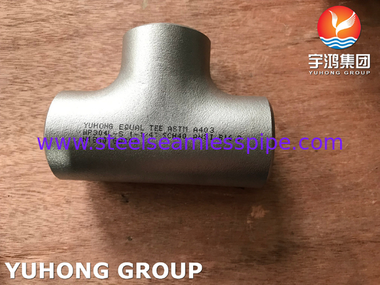 ASTM A403 WP304L-S สามทางเชื่อมชน Tee B16.9 สำหรับน้ำมันและก๊าซ