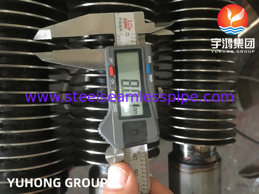 ASME SA213 T12 SMLS Tube Base Carbon Steel Fins HFW Fined Tube สําหรับเครื่องเย็นอากาศ
