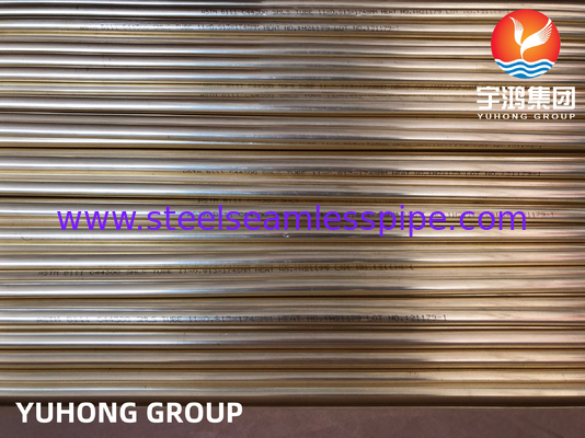 ASTM B111 C44300 เครื่องแลกเปลี่ยนความร้อน เครื่องเย็น เครื่องปรับความหนาว ท่อไร้รอยทองแดง Admiralty