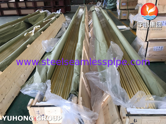 ASTM B111 C44300 เครื่องแลกเปลี่ยนความร้อน เครื่องเย็น เครื่องปรับความหนาว ท่อไร้รอยทองแดง Admiralty