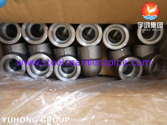 ASTM A105 เครื่องติดตั้งเหล็กคาร์บอน โซค็อตเวลด์ 90Deg LR เอลโบ 3000LBS ASME B1611