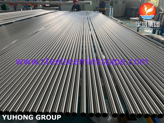 ASTM A249 TP304 1.4301 หลอดท่อท่อท่อเหล็กไร้สแตนเลสที่ผสมแสงสําหรับเครื่องแลกเปลี่ยนความร้อน