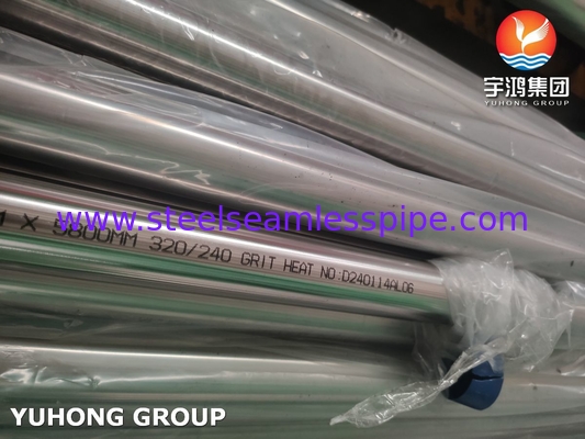 ASME SA270 ASTM A270 ท่อผสมเหล็กไร้สแตนเลส สวย 320 240 GRIT TP304