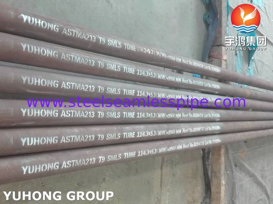 ASME SA213 T9 หลอดไร้รอยเหล็กสแตนเลสสําหรับเตาอบเผา หลอดการกระจายแสงหลอดระบายไฟ