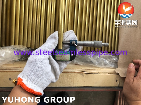 ASTM B111 C68700 / CuZn20Al2 ท่อทองแดงอลูมิเนียมไร้รอยสําหรับเครื่องแลกเปลี่ยนความร้อน
