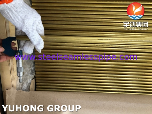 ASTM B111 C68700 / CuZn20Al2 ท่อทองแดงอลูมิเนียมไร้รอยสําหรับเครื่องแลกเปลี่ยนความร้อน