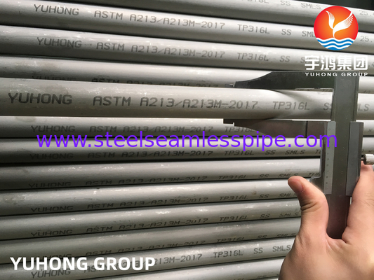 ASME SA213 TP316L ท่อเหล็กไร้สแตนเลสไร้รอย BWG 20 0.89mm สําหรับเครื่องเย็นแห้ง