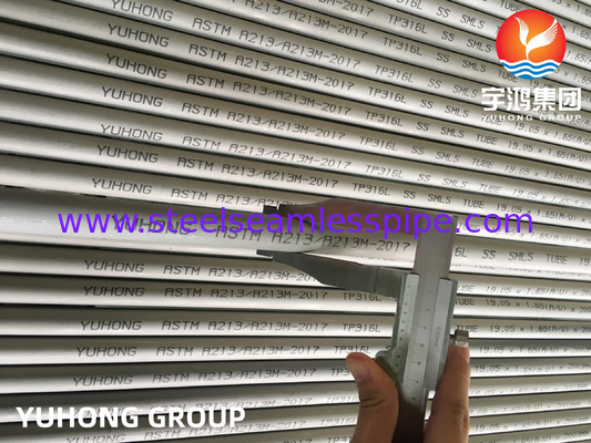 ASME SA213 TP316L ท่อเหล็กไร้สแตนเลสไร้รอย BWG 20 0.89mm สําหรับเครื่องเย็นแห้ง