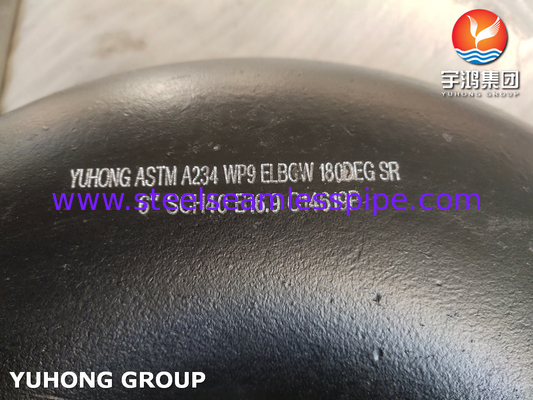 สายสแตนเลส Buttweld Fitting ASTM A234 WP9 180 องศา SR Elbow B169
