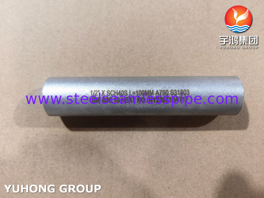 ASME B36.10 ท่อปิ๊บ ASTM A790 UNS S31803 ทองเหลืองแบบย้อนแบบไร้สาย